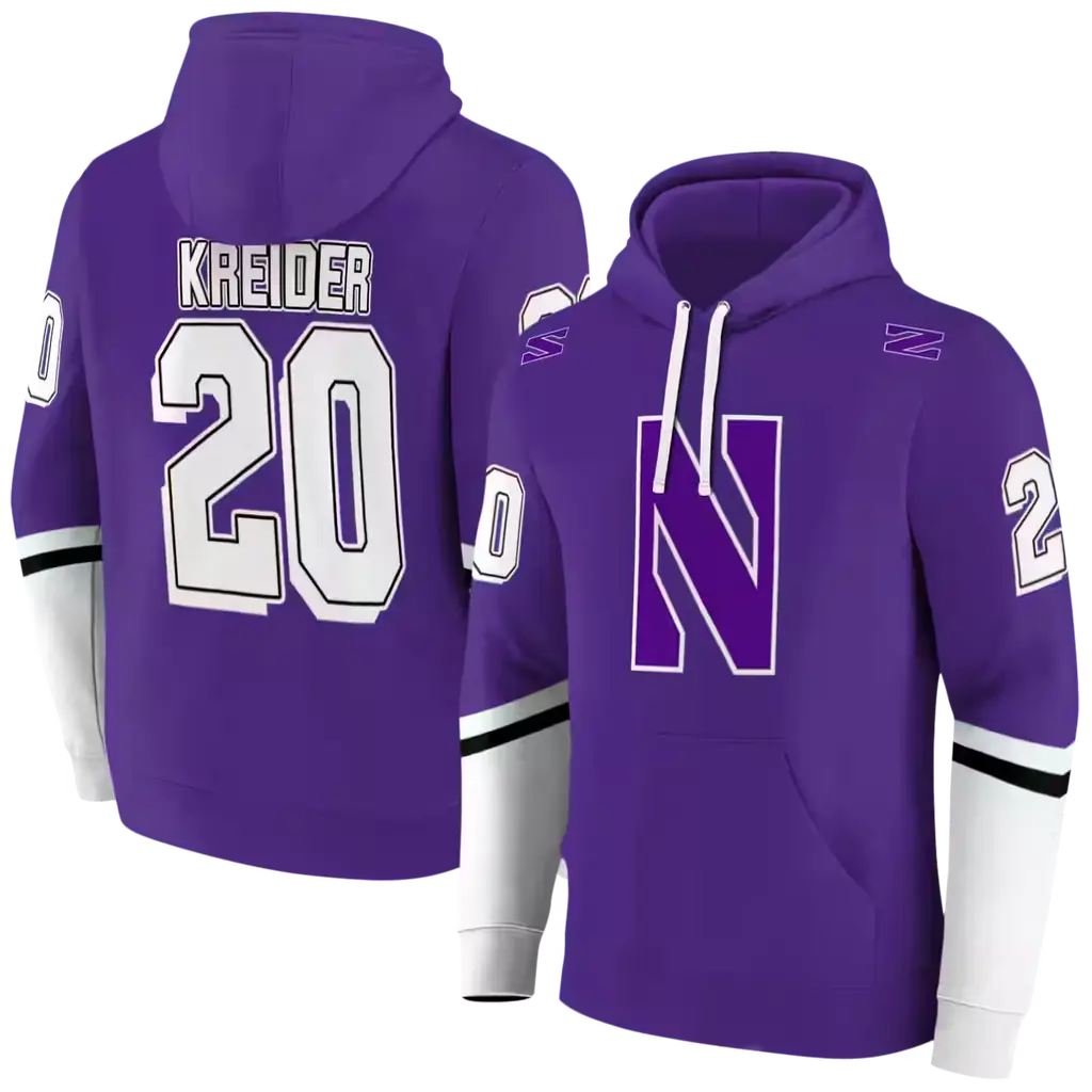 customized northwestern wildcats striped sleeves purple hoodie fashion forward customized northwestern wildcats striped sleeves purple hoodie fashion forward