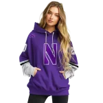 customized northwestern wildcats striped sleeves purple hoodie best selling