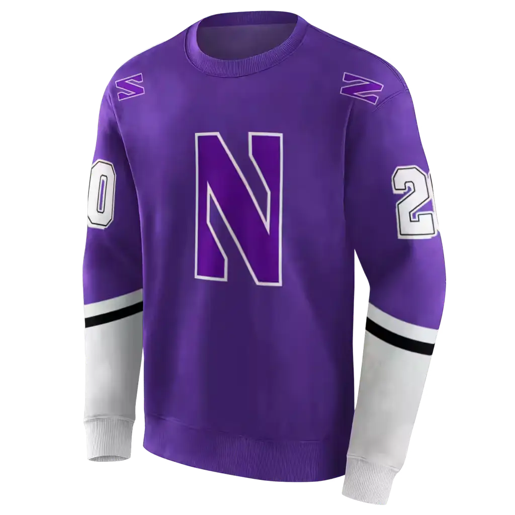 customized northwestern wildcats striped sleeves purple hoodie new arrival customized northwestern wildcats striped sleeves purple hoodie new arrival
