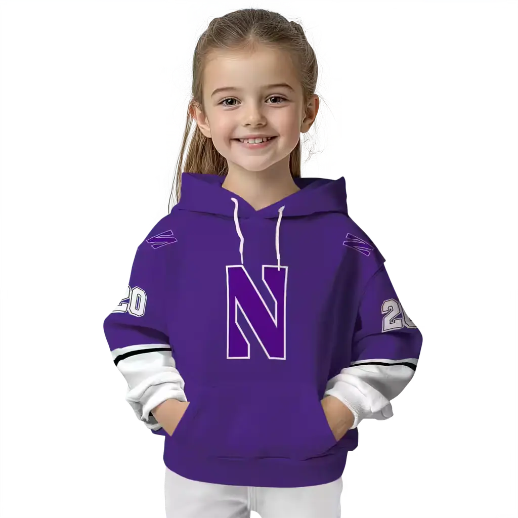 customized northwestern wildcats striped sleeves purple hoodie top rated customized northwestern wildcats striped sleeves purple hoodie top rated