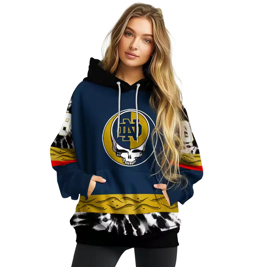 customized notre dame fighting irish grateful vibes navy hoodie high quality customized notre dame fighting irish grateful vibes navy hoodie high quality