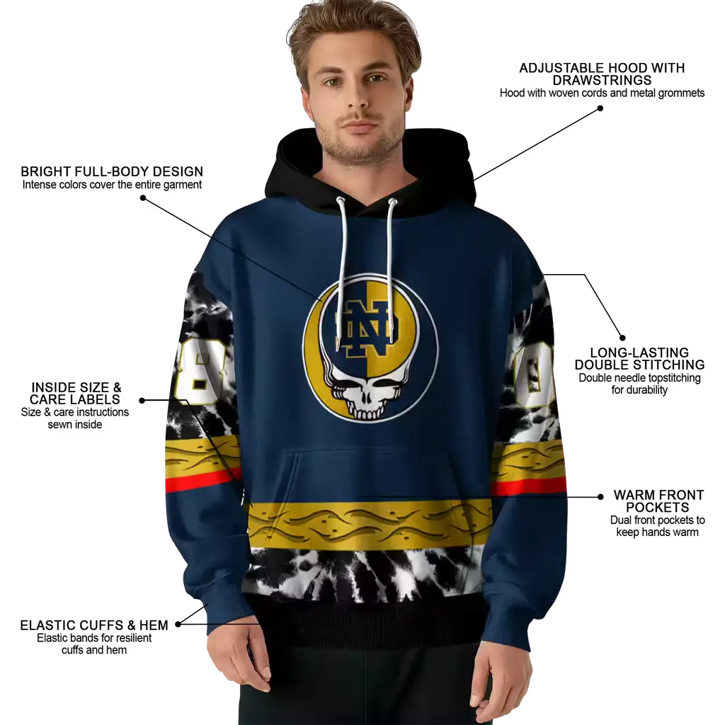 customized notre dame fighting irish grateful vibes navy hoodie latest model customized notre dame fighting irish grateful vibes navy hoodie latest model