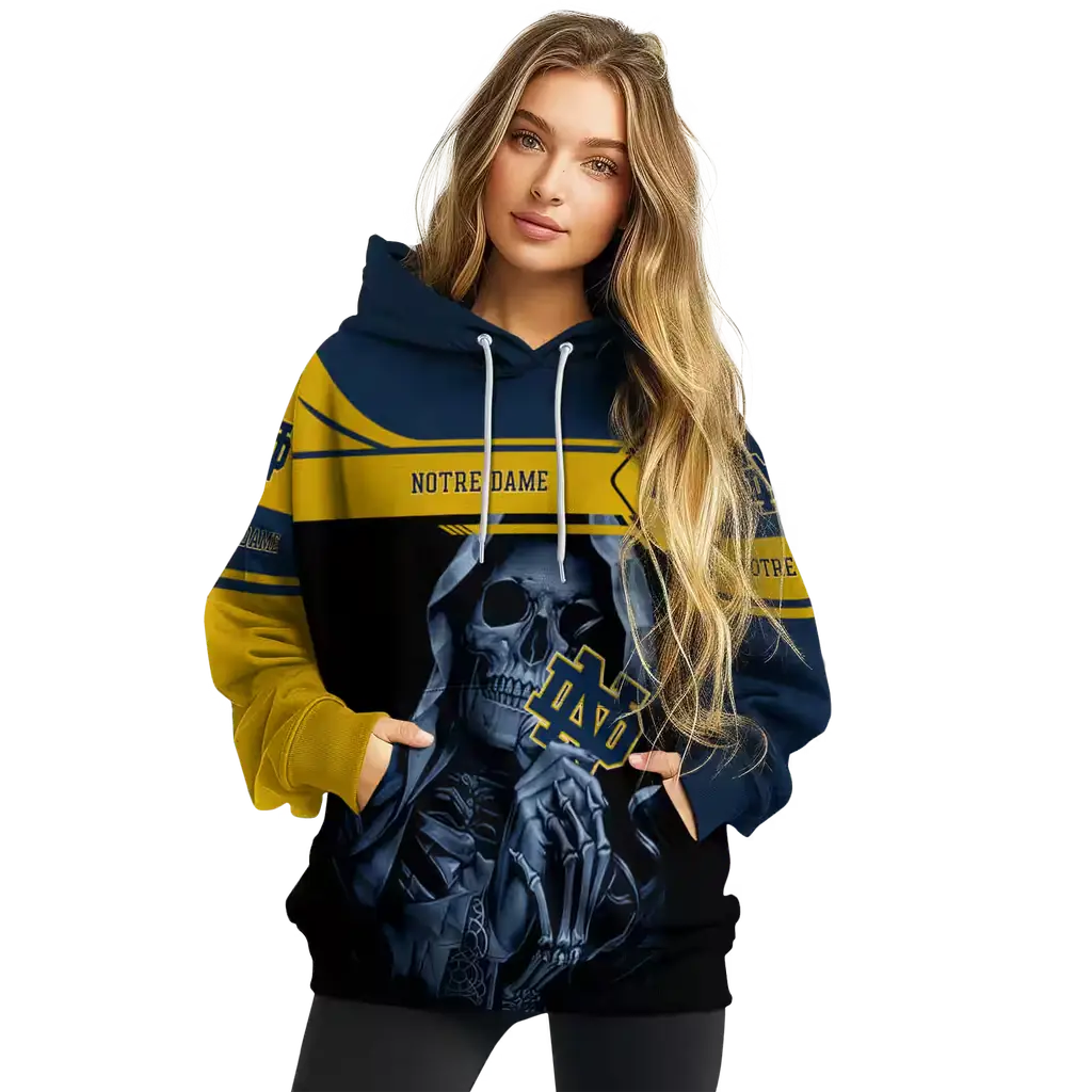 customized notre dame fighting irish grim reaper navy black hoodie high quality customized notre dame fighting irish grim reaper navy black hoodie high quality