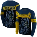 customized notre dame fighting irish grim reaper navy black hoodie best selling