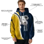 customized notre dame fighting irish peeking snoopy navy hoodie best selling