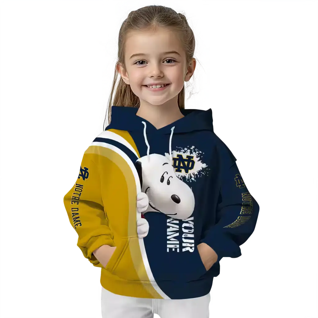 customized notre dame fighting irish peeking snoopy navy hoodie top rated customized notre dame fighting irish peeking snoopy navy hoodie top rated