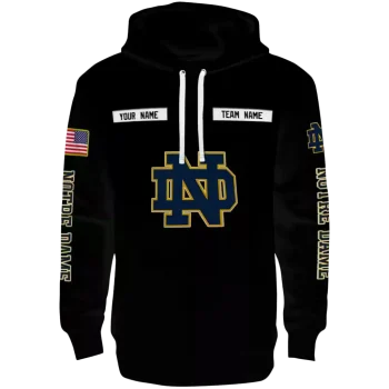 customized notre dame fighting irish punisher skull black hoodie best selling