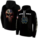 customized notre dame fighting irish punisher skull black hoodie best selling