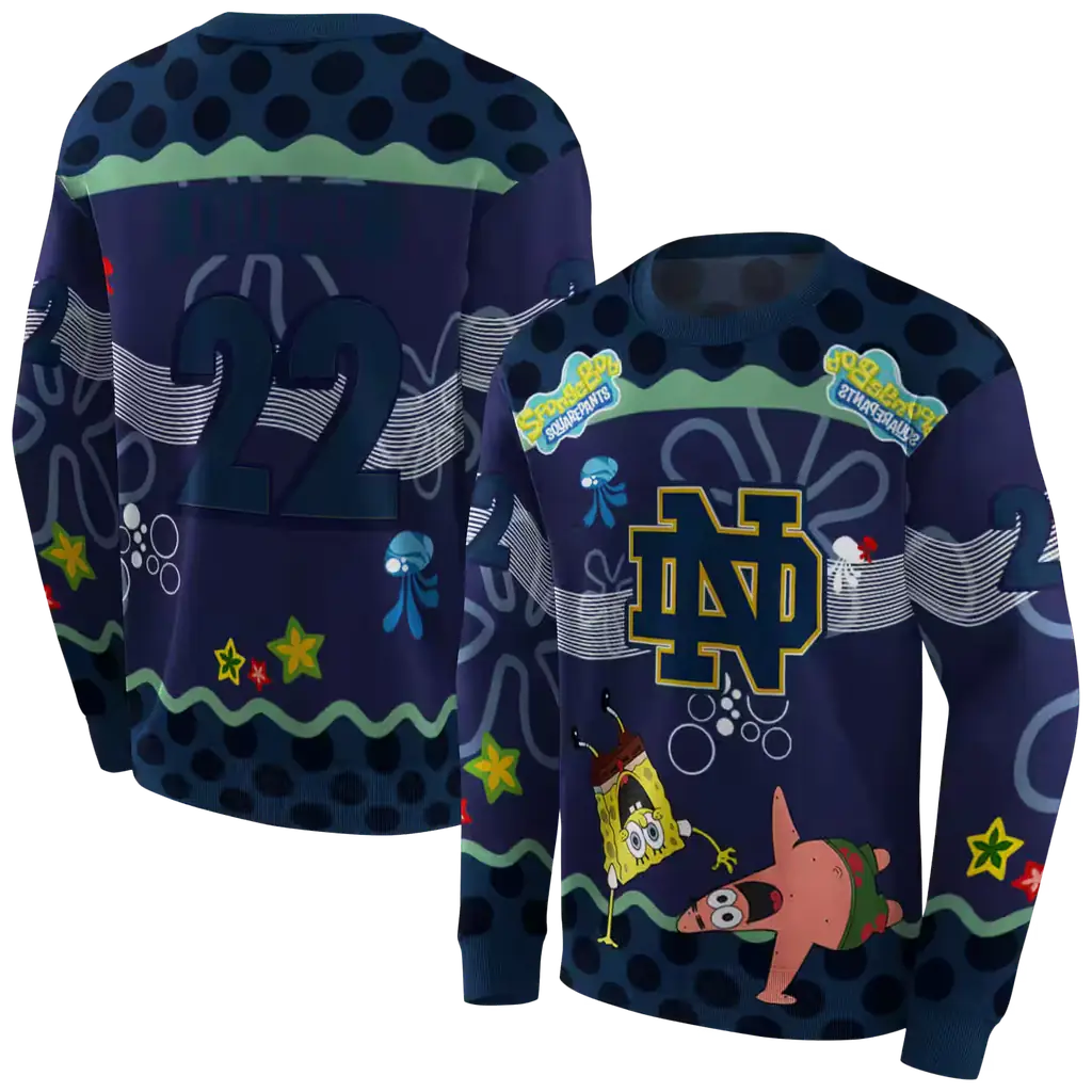customized notre dame fighting irish spongebob patrick star navy hoodie premium grade customized notre dame fighting irish spongebob patrick star navy hoodie premium grade