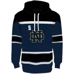 customized notre dame fighting irish striped pattern navy hoodie best selling