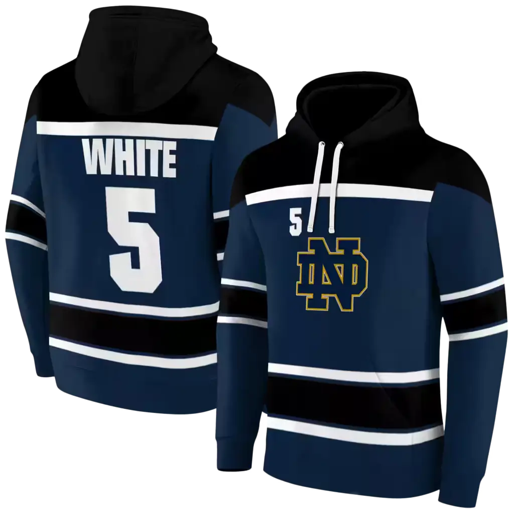 customized notre dame fighting irish striped pattern navy hoodie fashion forward customized notre dame fighting irish striped pattern navy hoodie fashion forward