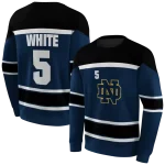 customized notre dame fighting irish striped pattern navy hoodie best selling