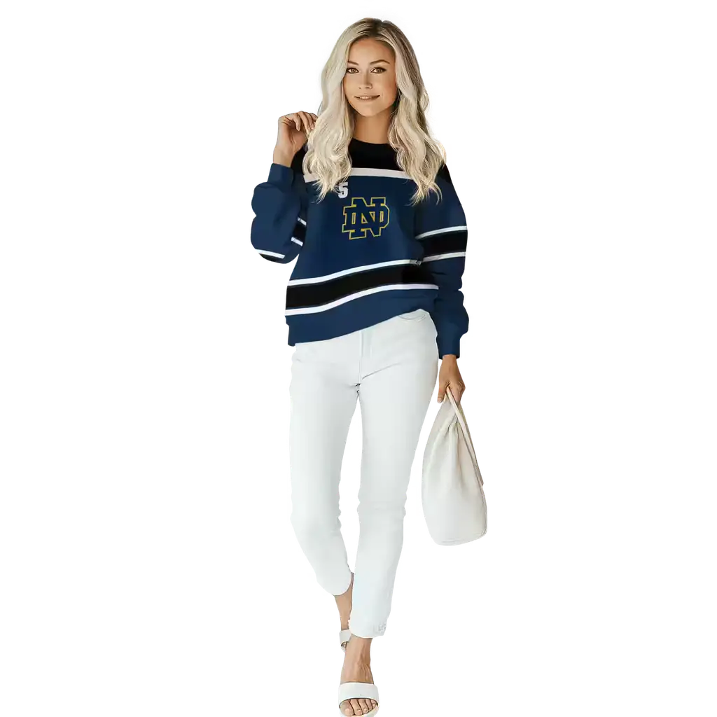 customized notre dame fighting irish striped pattern navy hoodie trendy customized notre dame fighting irish striped pattern navy hoodie trendy