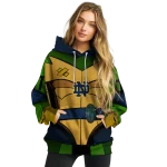 customized notre dame fighting irish superhero armor navy green hoodie best selling