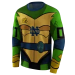 customized notre dame fighting irish superhero armor navy green hoodie best selling