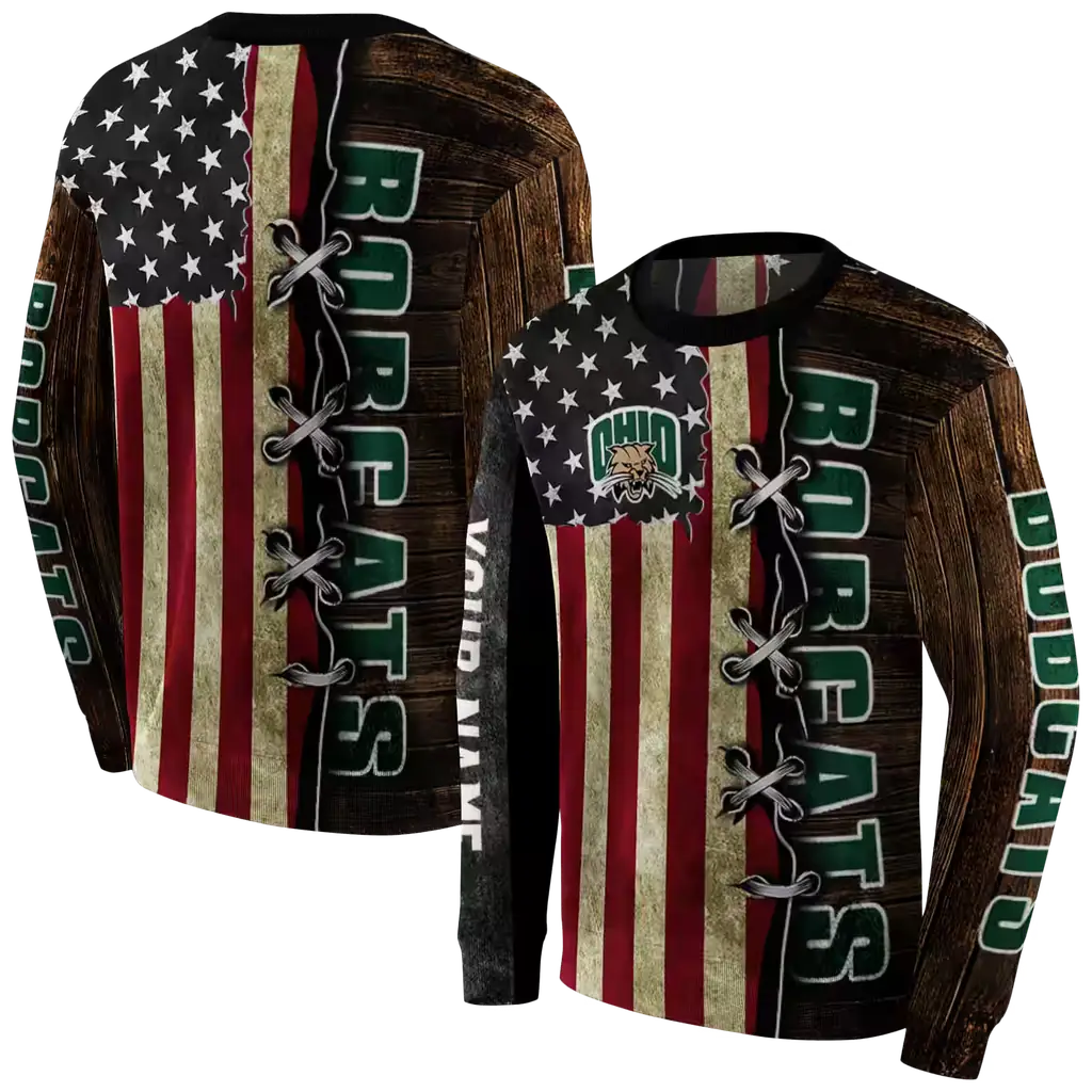 customized ohio bobcats american pride hoodie premium grade customized ohio bobcats american pride hoodie premium grade