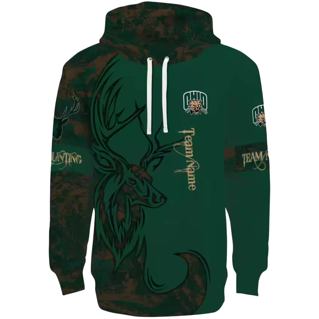 customized ohio bobcats deer silhouette green hoodie best selling customized ohio bobcats deer silhouette green hoodie best selling