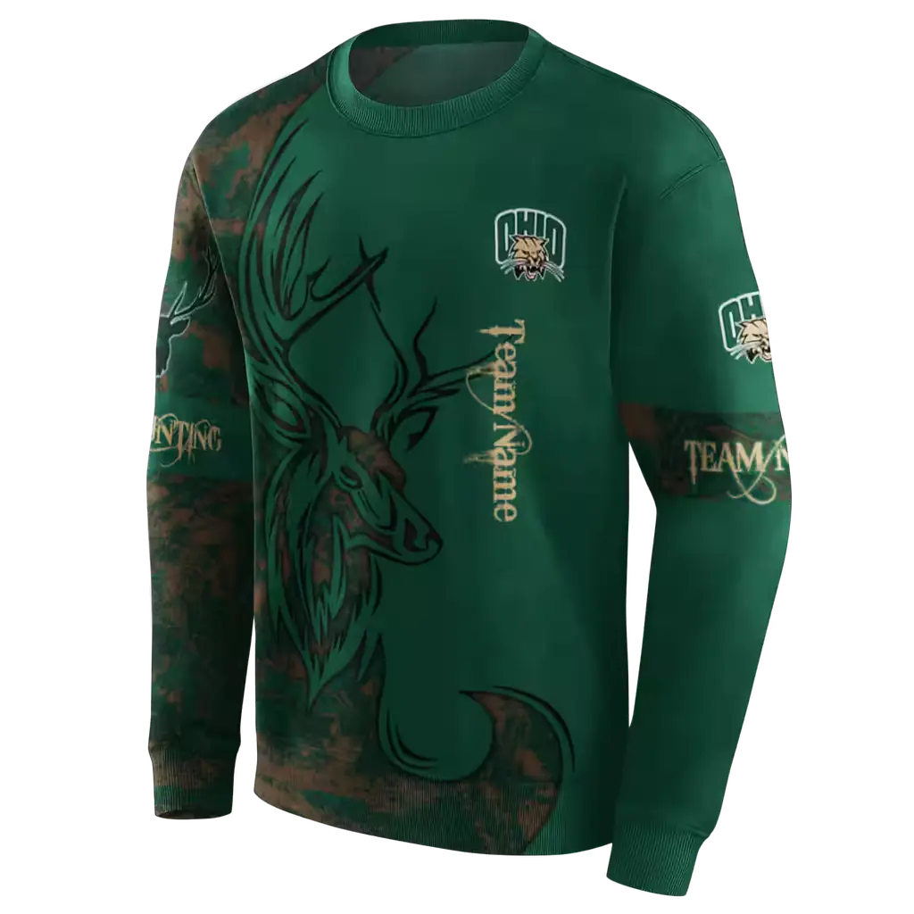 customized ohio bobcats deer silhouette green hoodie new arrival customized ohio bobcats deer silhouette green hoodie new arrival