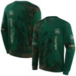customized ohio bobcats deer silhouette green hoodie best selling