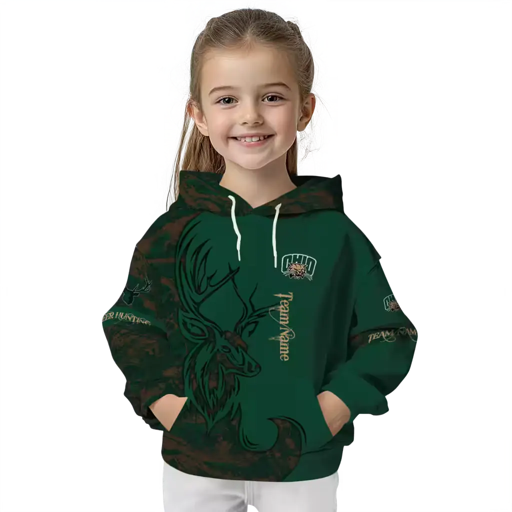 customized ohio bobcats deer silhouette green hoodie top rated customized ohio bobcats deer silhouette green hoodie top rated