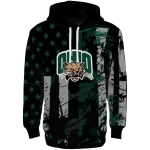 customized ohio bobcats distressed flag green black hoodie best selling