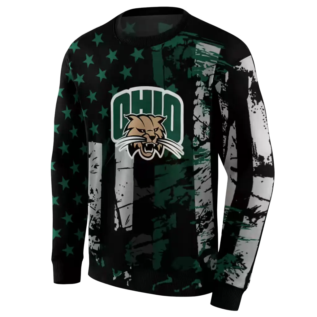 customized ohio bobcats distressed flag green black hoodie new arrival customized ohio bobcats distressed flag green black hoodie new arrival
