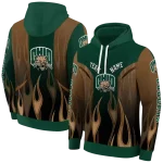customized ohio bobcats flame design green hoodie best selling