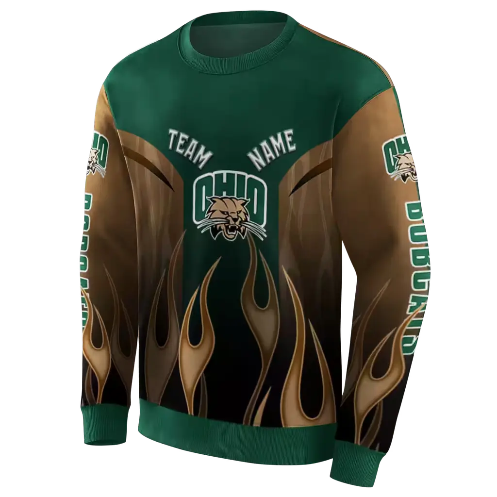 customized ohio bobcats flame design green hoodie new arrival customized ohio bobcats flame design green hoodie new arrival
