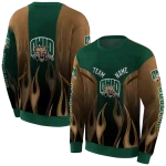 customized ohio bobcats flame design green hoodie best selling