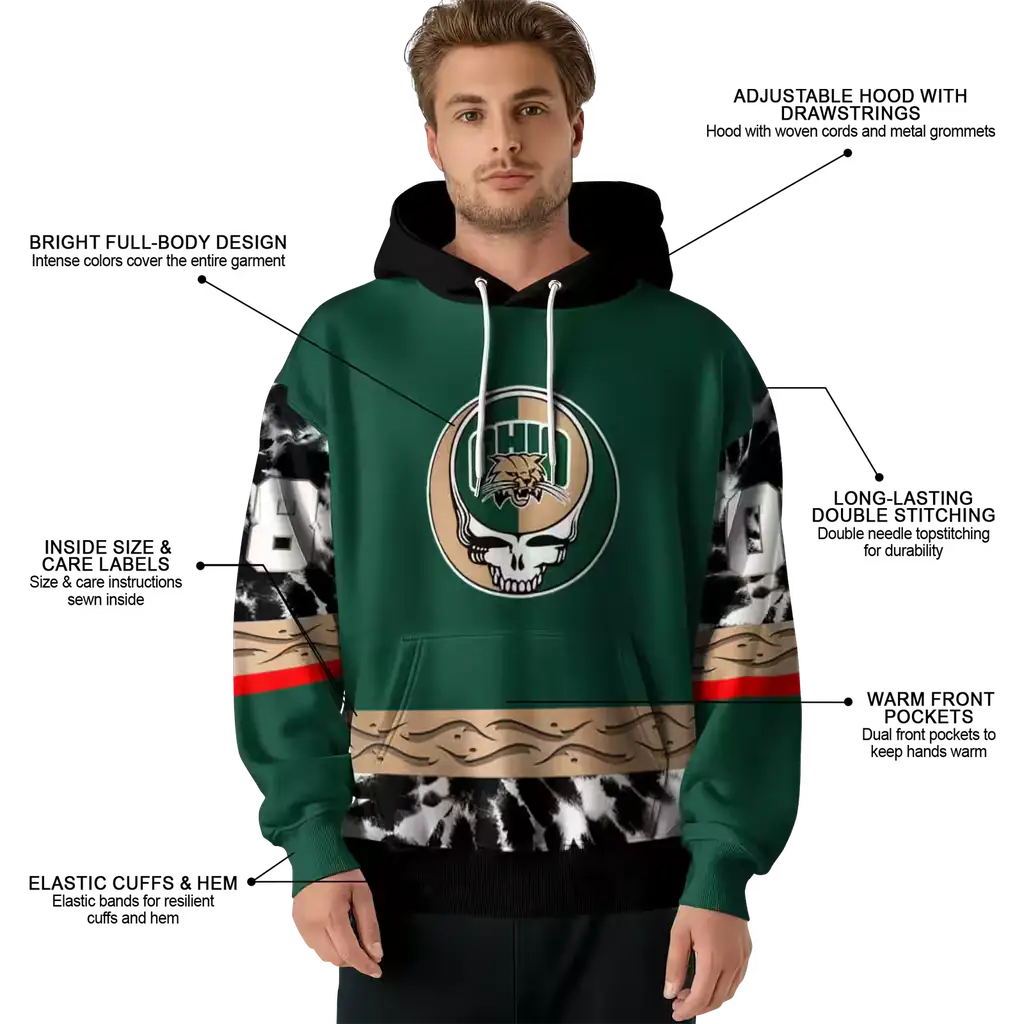 customized ohio bobcats grateful vibes green hoodie latest model customized ohio bobcats grateful vibes green hoodie latest model