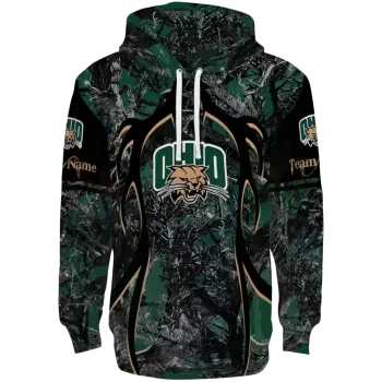 customized ohio bobcats hunting theme green black hoodie best selling