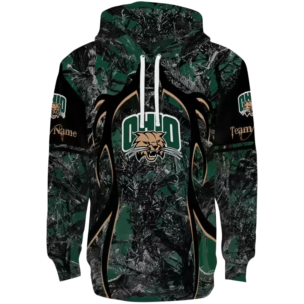 customized ohio bobcats hunting theme green black hoodie best selling customized ohio bobcats hunting theme green black hoodie best selling