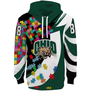 customized ohio bobcats puzzle pieces green hoodie best selling