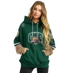 customized ohio bobcats striped sleeves green hoodie best selling