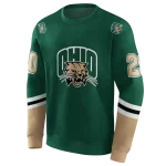 customized ohio bobcats striped sleeves green hoodie best selling