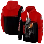 customized ohio state buckeyes baby groot scarlet black hoodie best selling