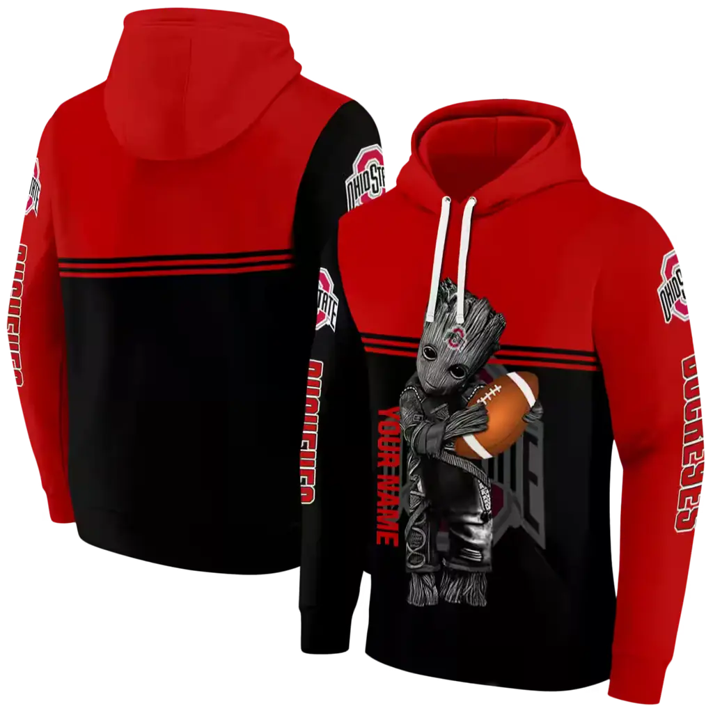 customized ohio state buckeyes baby groot scarlet black hoodie fashion forward customized ohio state buckeyes baby groot scarlet black hoodie fashion forward
