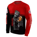 customized ohio state buckeyes baby groot scarlet black hoodie best selling