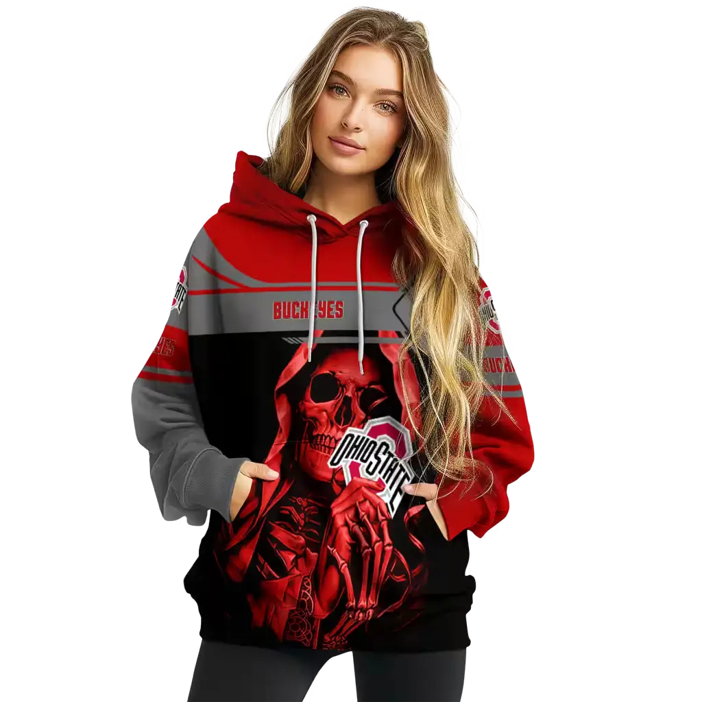 customized ohio state buckeyes grim reaper scarlet black hoodie high quality customized ohio state buckeyes grim reaper scarlet black hoodie high quality