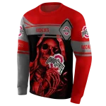 customized ohio state buckeyes grim reaper scarlet black hoodie best selling