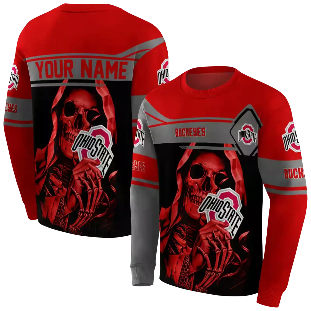 customized ohio state buckeyes grim reaper scarlet black hoodie premium grade customized ohio state buckeyes grim reaper scarlet black hoodie premium grade
