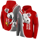 customized ohio state buckeyes peeking snoopy scarlet hoodie best selling