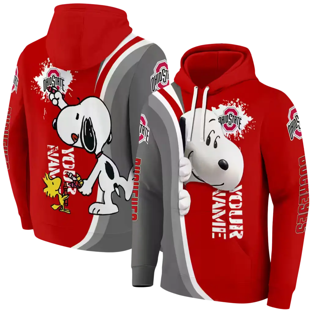 customized ohio state buckeyes peeking snoopy scarlet hoodie fashion forward customized ohio state buckeyes peeking snoopy scarlet hoodie fashion forward
