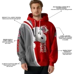 customized ohio state buckeyes peeking snoopy scarlet hoodie best selling