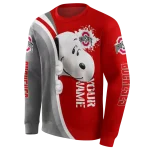 customized ohio state buckeyes peeking snoopy scarlet hoodie best selling