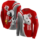 customized ohio state buckeyes peeking snoopy scarlet hoodie best selling