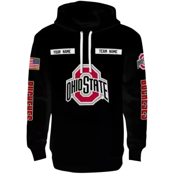 customized ohio state buckeyes punisher skull black hoodie best selling