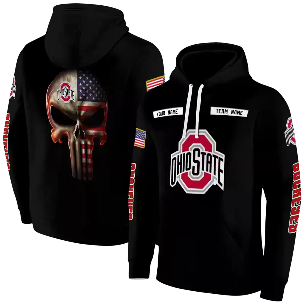 customized ohio state buckeyes punisher skull black hoodie fashion forward customized ohio state buckeyes punisher skull black hoodie fashion forward