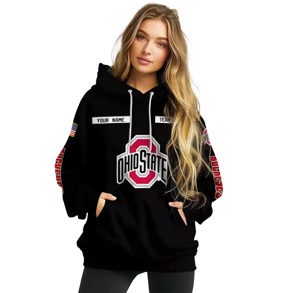 customized ohio state buckeyes punisher skull black hoodie high quality customized ohio state buckeyes punisher skull black hoodie high quality