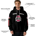 customized ohio state buckeyes punisher skull black hoodie best selling